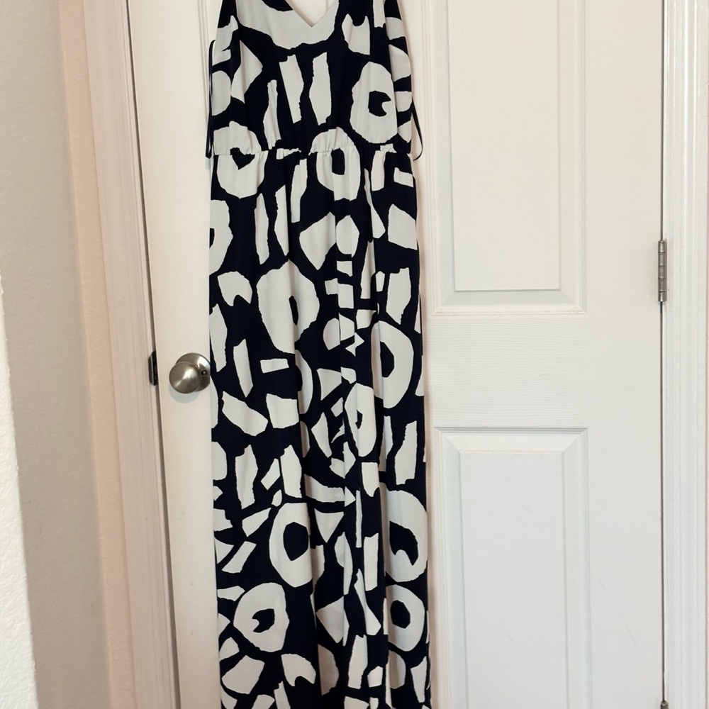 Loft Chic Black and White Maxi Dress sz 10